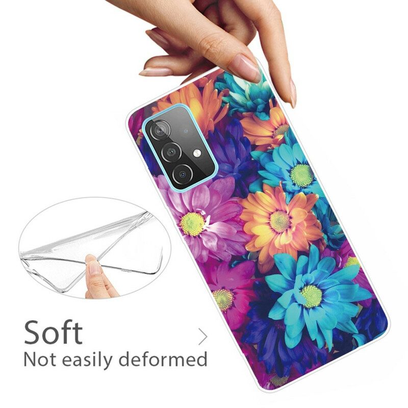 Hoesje voor Samsung Galaxy A72 4G / A72 5G Flexibele Bloemen