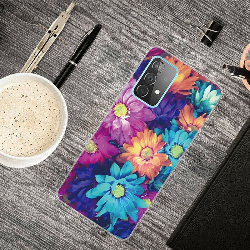 Hoesje voor Samsung Galaxy A72 4G / A72 5G Flexibele Bloemen