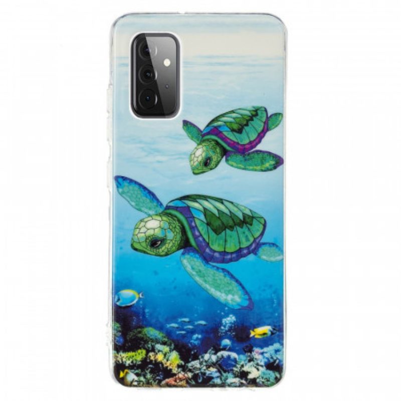 Hoesje voor Samsung Galaxy A72 4G / A72 5G Fluorescerende Schildpadden