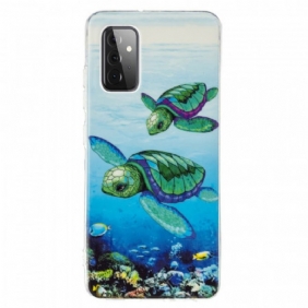 Hoesje voor Samsung Galaxy A72 4G / A72 5G Fluorescerende Schildpadden