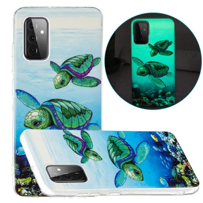 Hoesje voor Samsung Galaxy A72 4G / A72 5G Fluorescerende Schildpadden