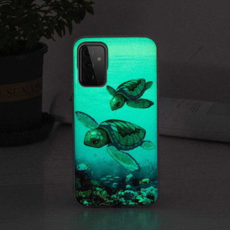 Hoesje voor Samsung Galaxy A72 4G / A72 5G Fluorescerende Schildpadden