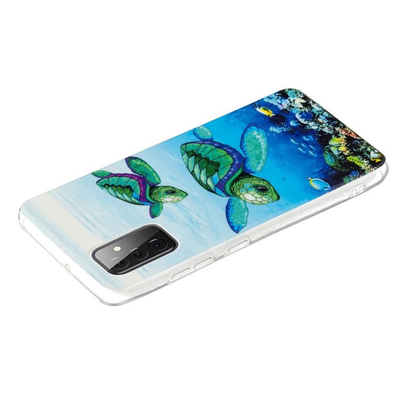 Hoesje voor Samsung Galaxy A72 4G / A72 5G Fluorescerende Schildpadden