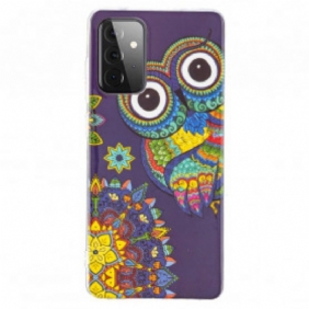 Hoesje voor Samsung Galaxy A72 4G / A72 5G Fluorescerende Uil Mandala