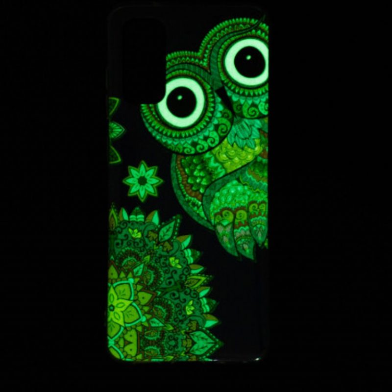 Hoesje voor Samsung Galaxy A72 4G / A72 5G Fluorescerende Uil Mandala