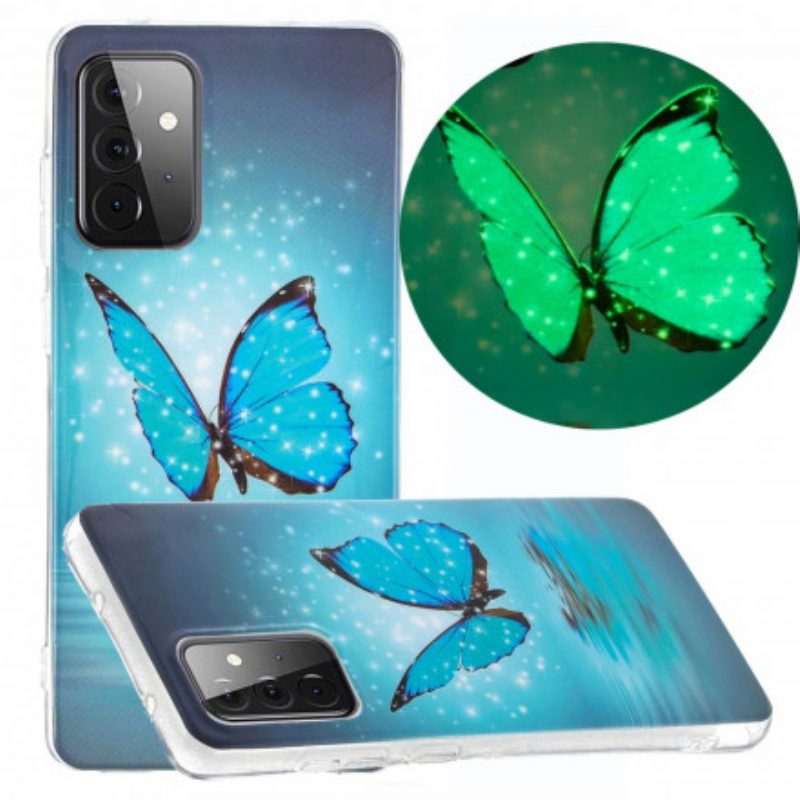 Hoesje voor Samsung Galaxy A72 4G / A72 5G Fluorescerende Vlinders Serie