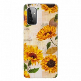 Hoesje voor Samsung Galaxy A72 4G / A72 5G Fluorescerende Zonnebloemen