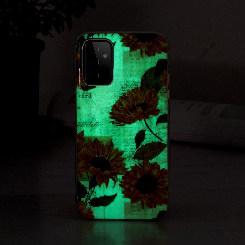 Hoesje voor Samsung Galaxy A72 4G / A72 5G Fluorescerende Zonnebloemen