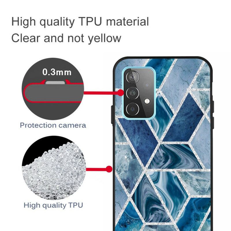 Hoesje voor Samsung Galaxy A72 4G / A72 5G Glitter Marmer