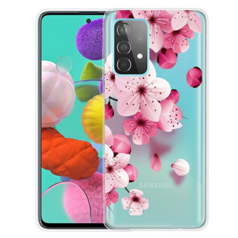 Hoesje voor Samsung Galaxy A72 4G / A72 5G Kleine Roze Bloemen