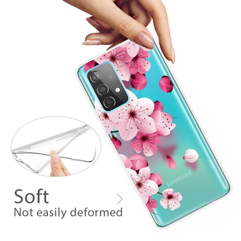 Hoesje voor Samsung Galaxy A72 4G / A72 5G Kleine Roze Bloemen