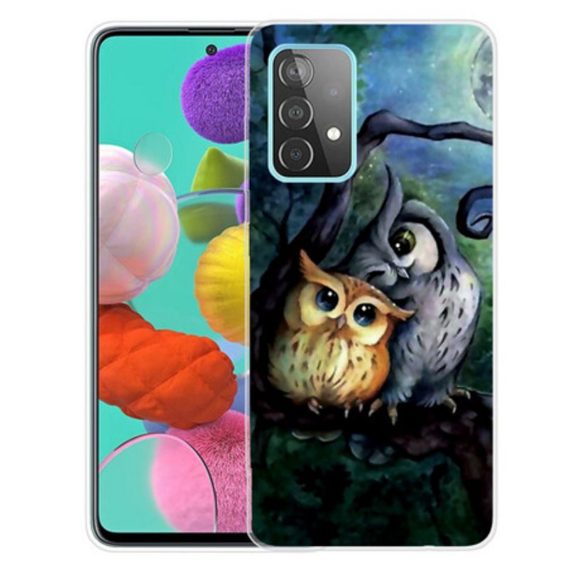 Hoesje voor Samsung Galaxy A72 4G / A72 5G Uilen Schilderen