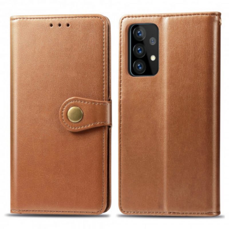 Leren Hoesje voor Samsung Galaxy A72 4G / A72 5G Kunstleer En Vintage Sluiting