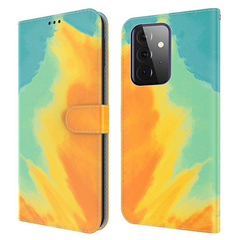 Leren Hoesje voor Samsung Galaxy A72 4G / A72 5G Waterverf