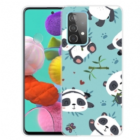 Telefoonhoesje voor Samsung Galaxy A72 4G / A72 5G Stelletje Panda's