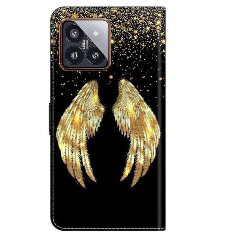 Bescherming Hoesje Xiaomi 14 Pro Gouden Vleugels