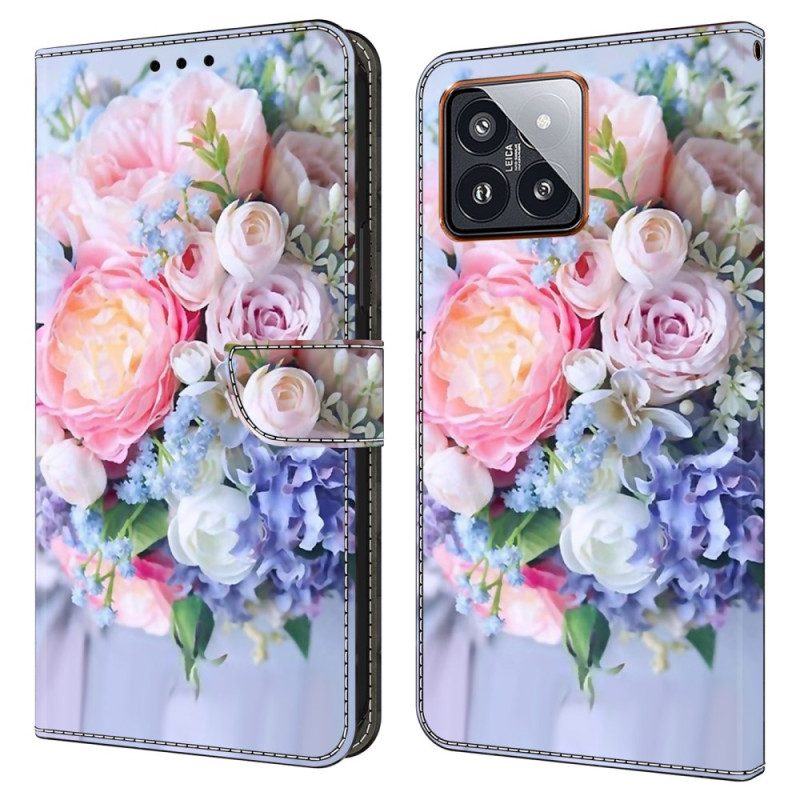 Bescherming Hoesje Xiaomi 14 Pro Kleurrijke Bloemen