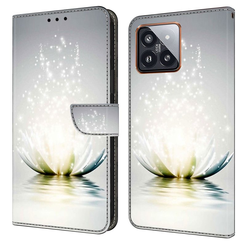 Flip Case Leren Xiaomi 14 Pro Lotus