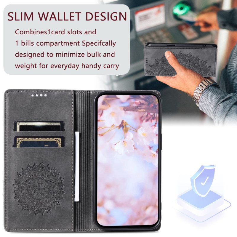 Flip Case Leren Xiaomi 14 Pro Mandala Suède-effect