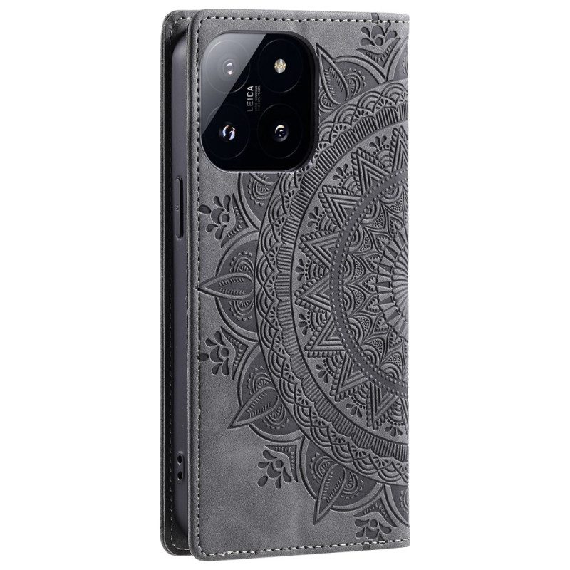 Flip Case Leren Xiaomi 14 Pro Mandala Suède-effect