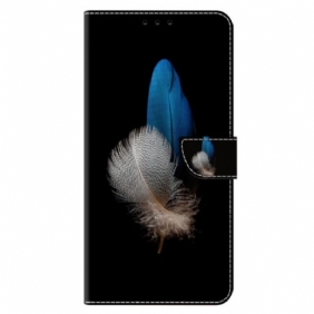 Flip Case Leren Xiaomi 14 Pro Twee Veren