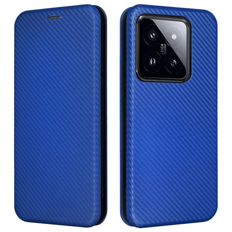 Folio-hoesje Voor Xiaomi 14 Pro Koolstofvezel