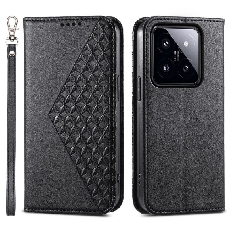 Folio-hoesje Xiaomi 14 Pro 3d Diamanten Met Band