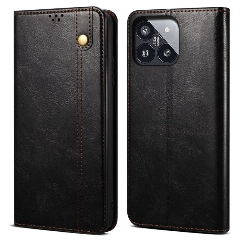 Folio-hoesje Xiaomi 14 Pro Gewaxt Imitatieleer