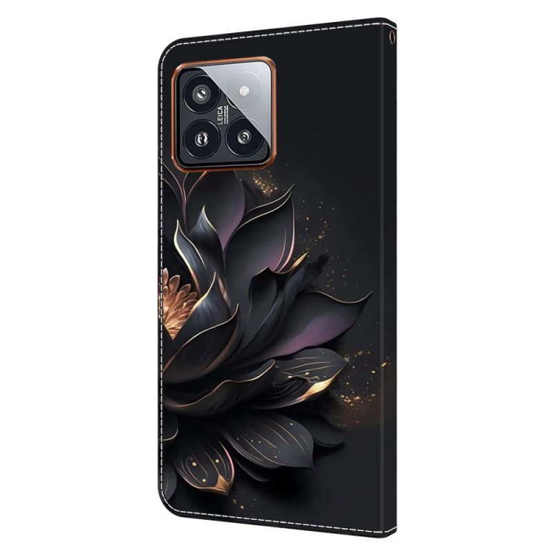 Folio-hoesje Xiaomi 14 Pro Telefoonhoesje Paarse Lotus