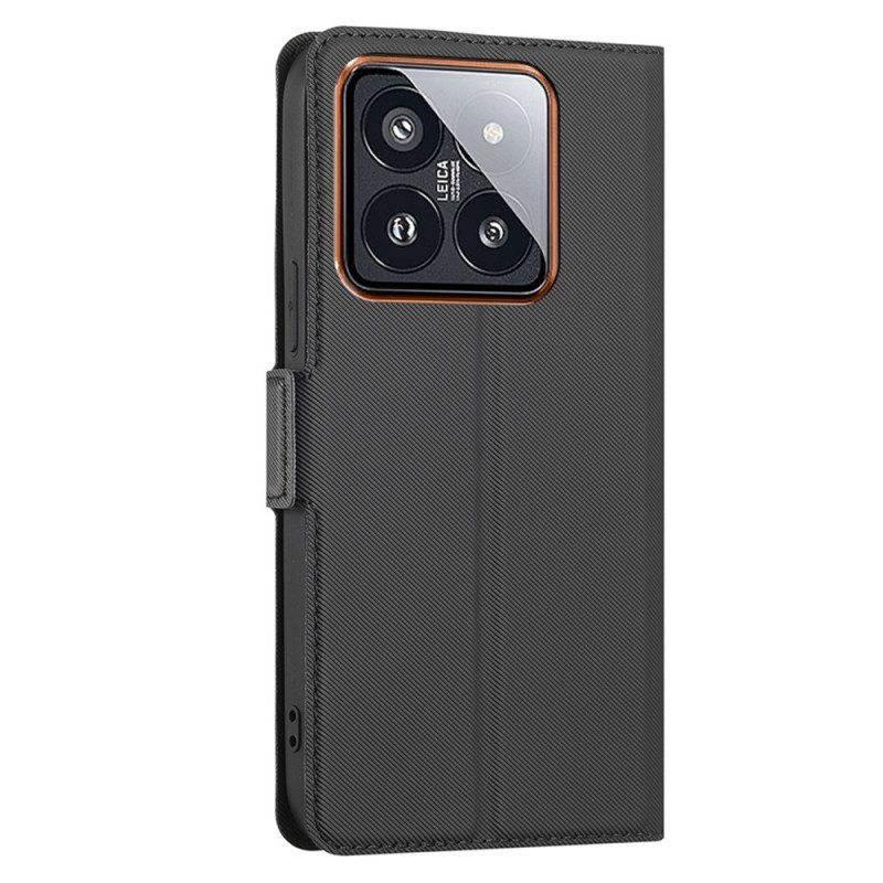 Folio-hoesje Xiaomi 14 Pro Telefoonhoesje Tweekleurig