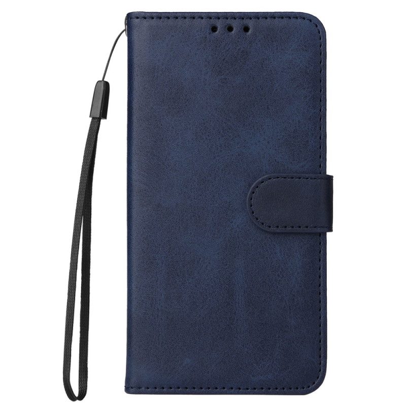 Leren Hoesje Voor Xiaomi 14 Pro Kuittextuur Met Bandjes