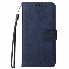 Leren Hoesje Voor Xiaomi 14 Pro Kuittextuur Met Bandjes