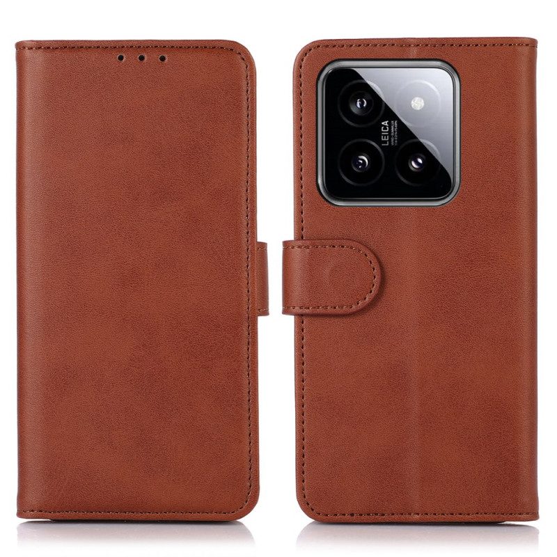 Leren Hoesje Xiaomi 14 Pro Klassieke Leerstijl Bescherming Hoesje