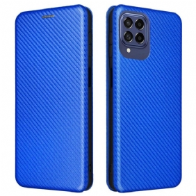 Bescherming Hoesje voor Samsung Galaxy M53 5G Folio-hoesje Koolstofvezel