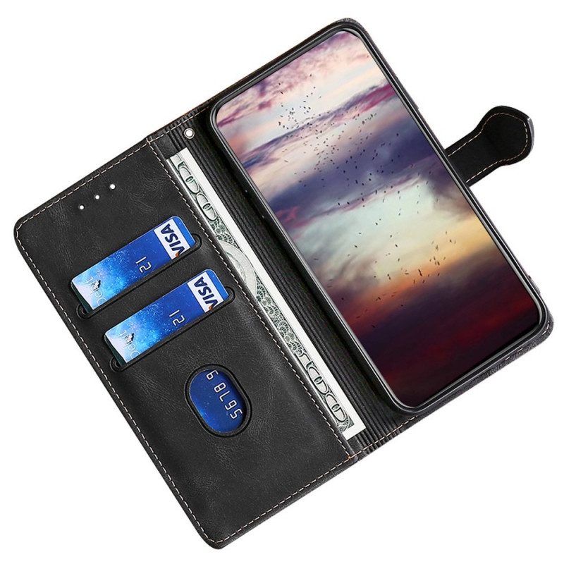 Flip Case voor Samsung Galaxy M53 5G Imitatieleer Bicolor Stijlvol