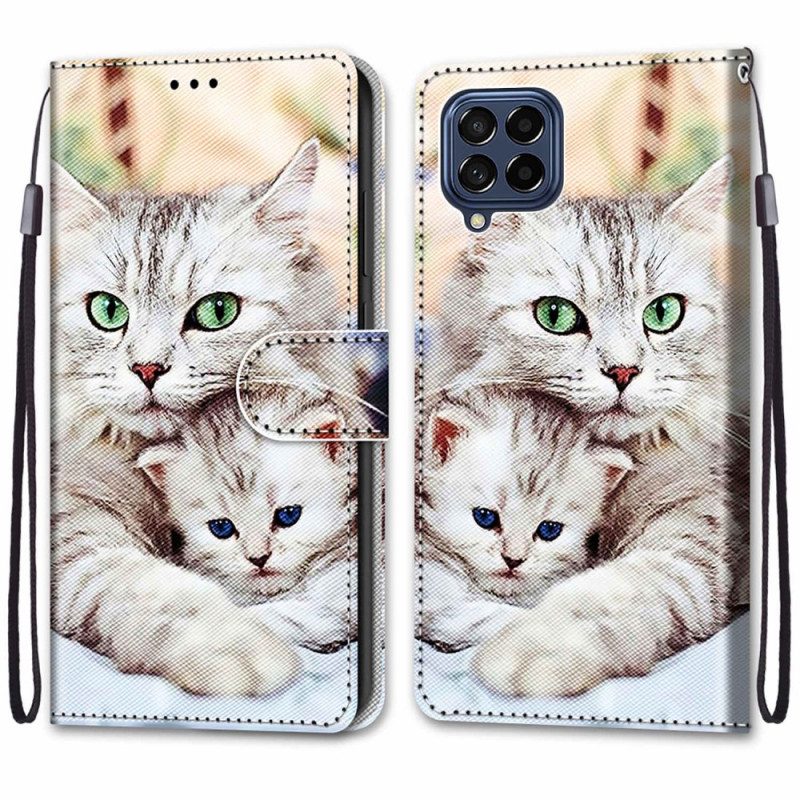 Flip Case voor Samsung Galaxy M53 5G Katten Familie