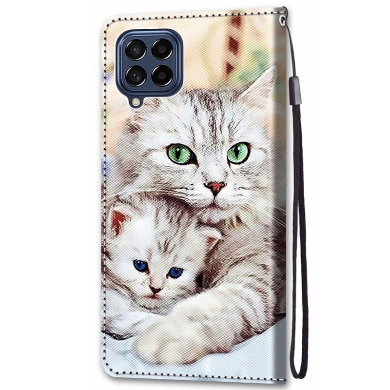 Flip Case voor Samsung Galaxy M53 5G Katten Familie