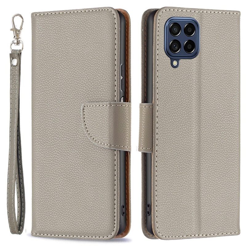 Flip Case voor Samsung Galaxy M53 5G Met Ketting Schuine Riemsluiting