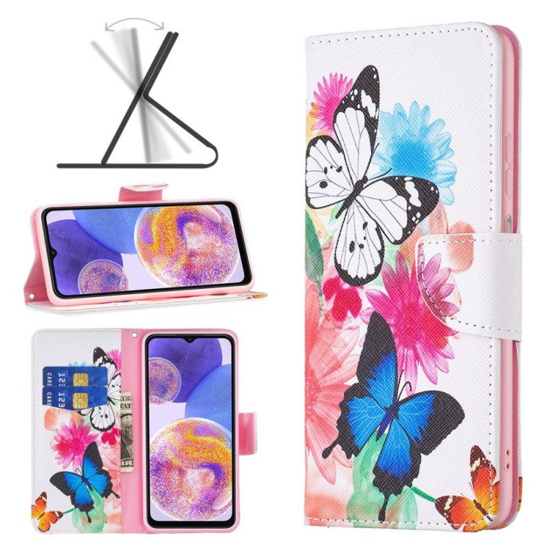 Flip Case voor Samsung Galaxy M53 5G Vlinders Vlinders