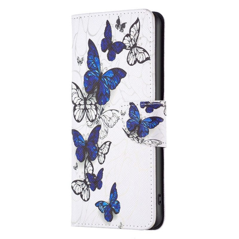 Flip Case voor Samsung Galaxy M53 5G Weiger Vlinders