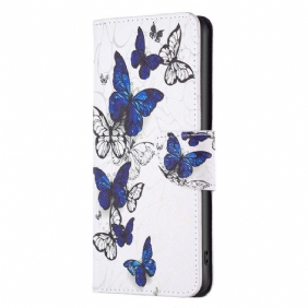 Flip Case voor Samsung Galaxy M53 5G Weiger Vlinders