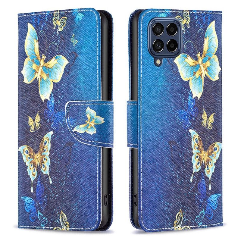 Folio-hoesje voor Samsung Galaxy M53 5G Gouden Vlinders