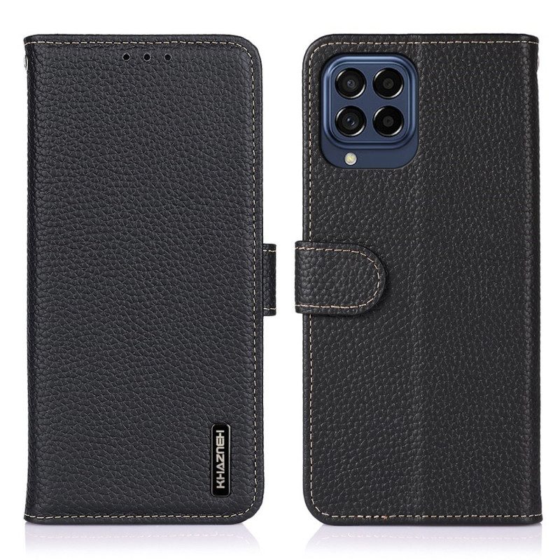 Folio-hoesje voor Samsung Galaxy M53 5G Khazneh Lychee Leer