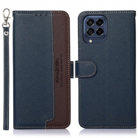 Folio-hoesje voor Samsung Galaxy M53 5G Lychee-stijl Rfid Khazneh