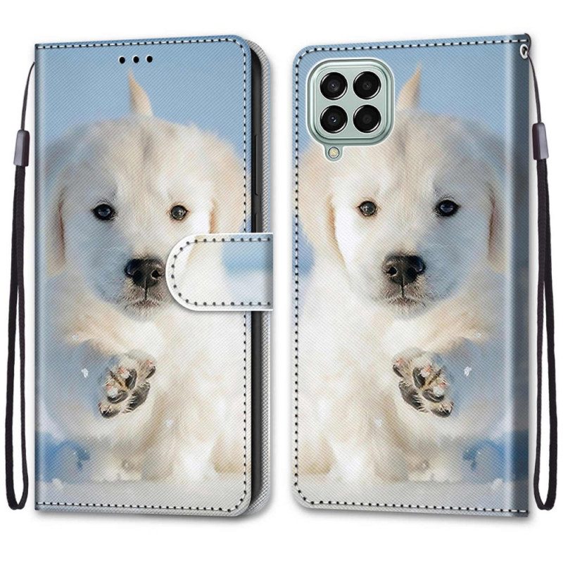 Folio-hoesje voor Samsung Galaxy M53 5G Met Ketting String Hond