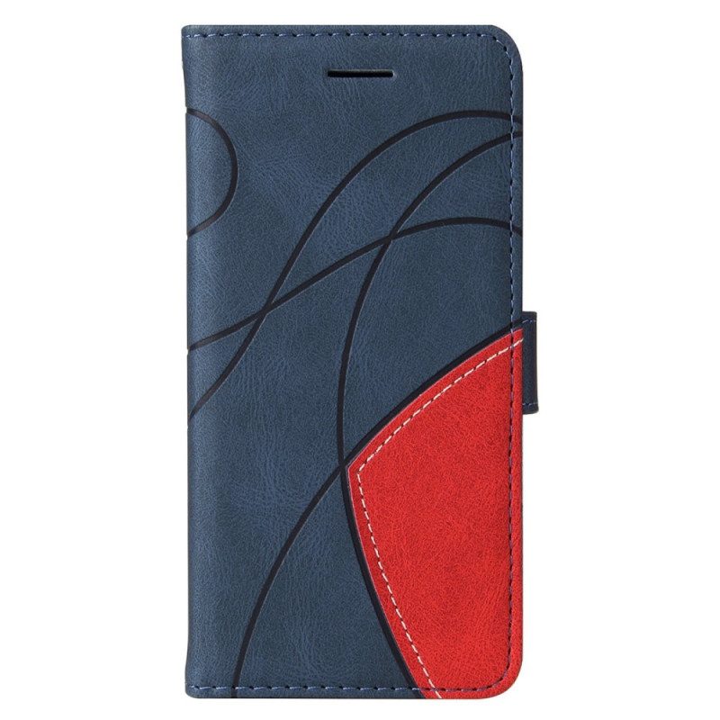 Folio-hoesje voor Samsung Galaxy M53 5G Met Ketting Tweekleurige Riem