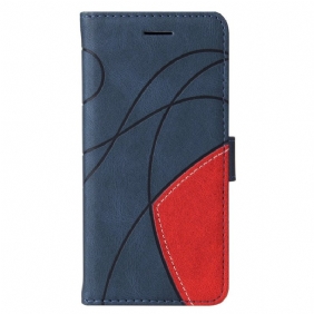 Folio-hoesje voor Samsung Galaxy M53 5G Met Ketting Tweekleurige Riem