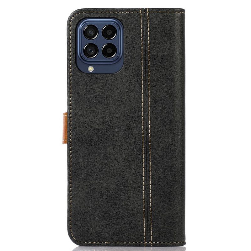 Folio-hoesje voor Samsung Galaxy M53 5G Vintage Riem