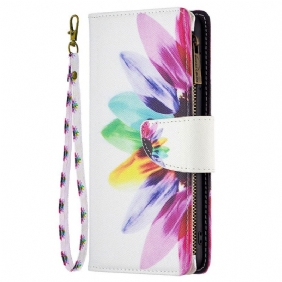 Leren Hoesje voor Samsung Galaxy M53 5G Portemonnee Leren Bloemen Portemonnee