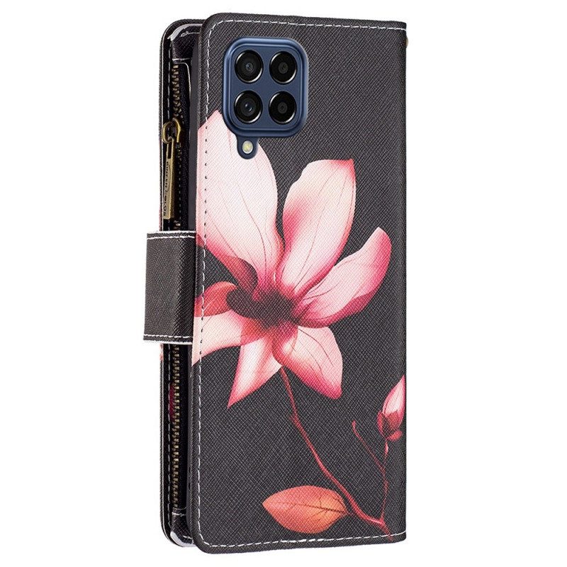 Leren Hoesje voor Samsung Galaxy M53 5G Portemonnee Leren Bloemen Portemonnee